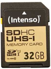 Atminties kortelė „Intenso SDHC“ kortelė 32 GB, 10 klasės UHS-I 3421480