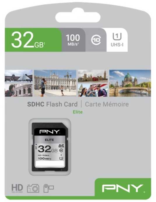 Atminties kortelė Pny Technologies Karta PNY Elite SDHC 32 GB Class 10 UHS-I/U1 (P-SD32GU1100EL-GE)