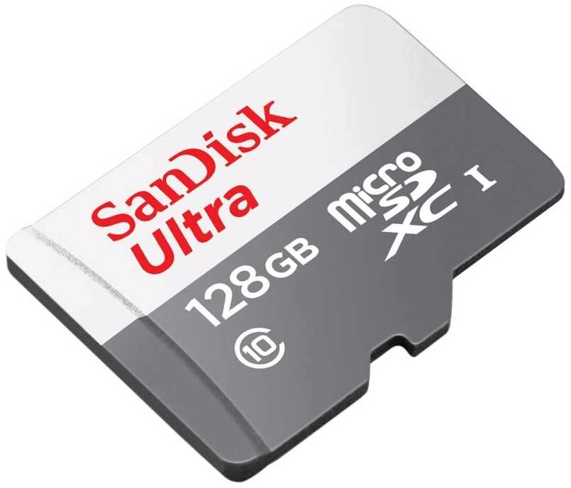 Atminties kortelė SanDisk Ultra Micro SDXC UHS-I Class 10, 128 GB, su adapteriu
