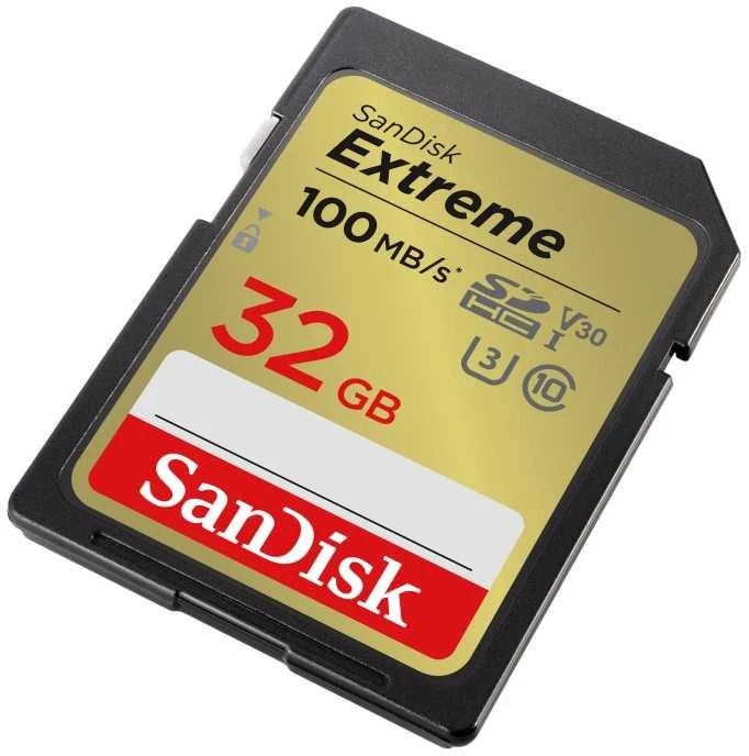 SANDISK Extreme 32GB atminties kortelė iki 100MB/s, UHS-I, 10 klasė, U3, V30