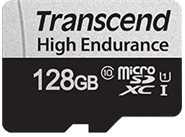 Atminties kortelė TRANSCEND 128GB Micro SD kortelė su adapteriu U1 High Endurance