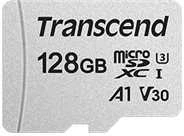 Atminties kortelė su adapteru Transcend microSDXC USD300S 128GB CL10 UHS-I U3 iki 95MB/S