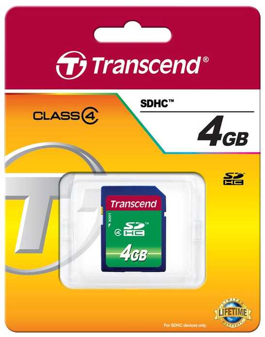 Atminties kortelė Transcend SDHC 4GB 4 klasė