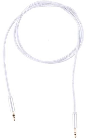 Baltas 3.5 mm garso laidas su nailono danga