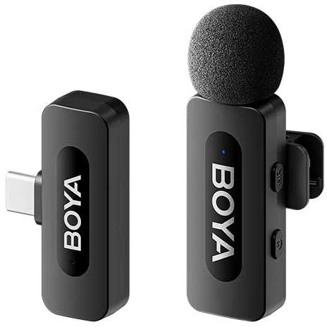 Mikrofonas BOYA BY-V10 V2.0 belaidis 2.4GHz - juoda