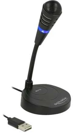 Delock USB Mikrofonas mit Standfu und Touch-Mute Taste
