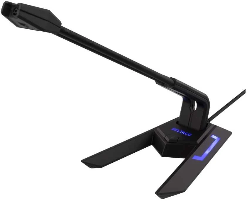 Stalinis USB mikrofonas su LED DELTACO juodas / MF-104