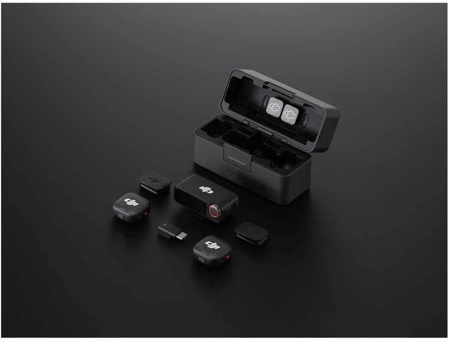 DJI Mic 3 (2 siųstuvai + 1 imtuvas + įkrovimo dėklas)