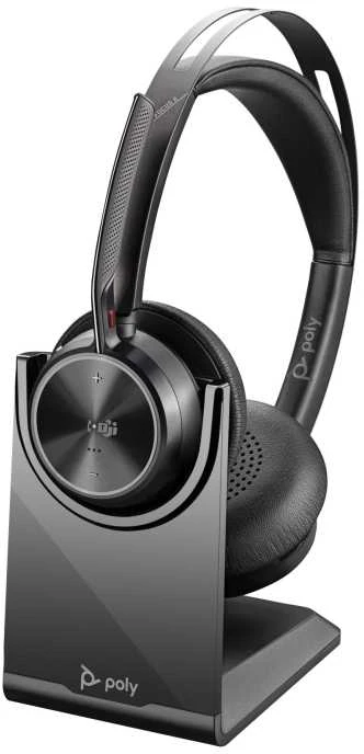 Hewlett Packard (HP) HP Poly Voyager Focus 2 Microsoft Teams sertifikuotas USB-C-C Ausinės +USB-C/A adapteris + įkrovimo stovai Be lokalizacijos