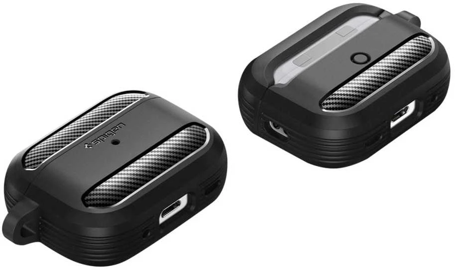 Spigen RUGGED ARMOR Apple AIRPODS PRO 1 / 2 dėklas ausinėms juodos spalvos
