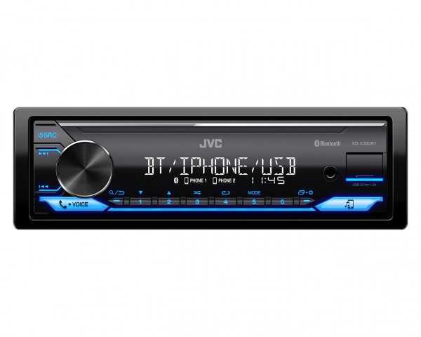 Automagnetola JVC, KD-X382BT USB MP3 magnetola su AUX įėjimu, Bluetooth