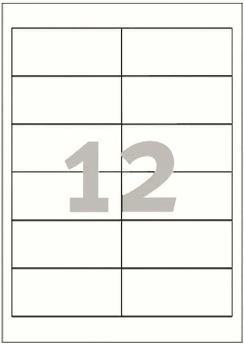 Lipnios etiketės Avery Zweckform, A4, 97x42,3mm, 12 etikečių lape, 100 lapų, baltos spalvos