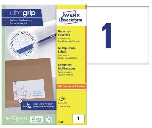 Avery Zweckform LABEL ZF 6135 A5 210X148MM LABEL - 6135