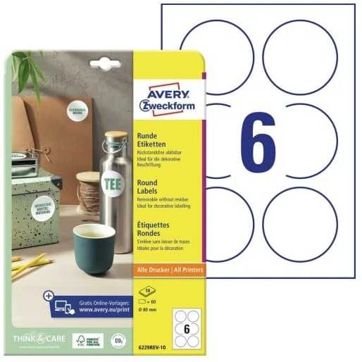 AveryAvery Zweckform Apvalus etiketės Ø 80 mm;