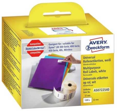 Avery Zweckform ETYK.ZF UNIWERSAL.NA ROLI 57X32 1000 ETY – AS0722540