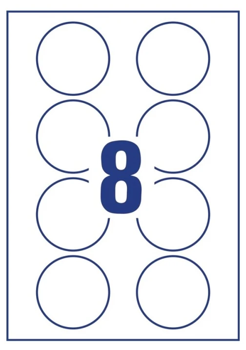 Avery Zweckform „Avery L4881-20“, balta, apvali, nuimama, A4, lazerinis, 8 vnt.
