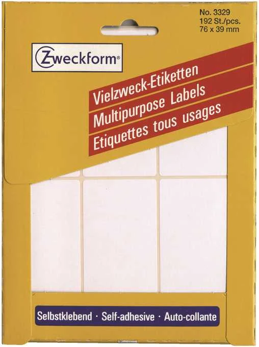 Avery Mini lapinės etiketės rašymui ranka, 76 x 39 mm, balta, 192 vnt.