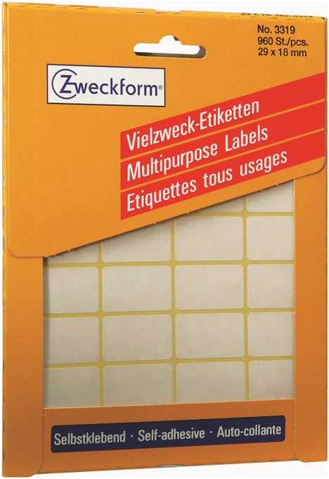 Avery Mini lapinės etiketės rašymui ranka, 29 x 18mm, balta, 960 vnt