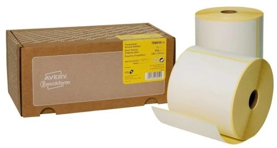 Avery Zweckform „Avery TD8050-25“, balta, lipni spausdintuvo etiketė, popierius, terminio perkėlimo etiketė, ilgalaikė, suapvalintas stačiakampis