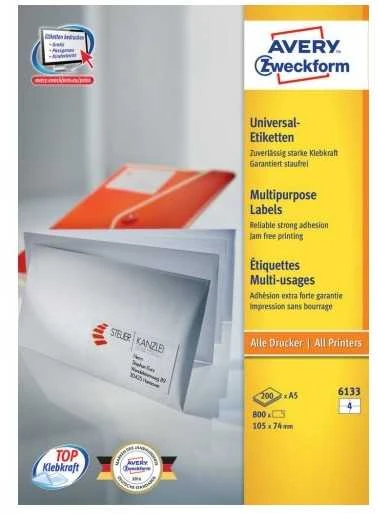 Avery Zweckform LABEL. ZF 6133 A5 105X74MM ETIKETĖ - 6133