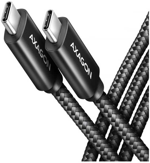 AXAGON | „NewGEN+“ USB-C į USB-C 4 kartos 3×2/240 W laidas, 0,5 m | BUCM4X-CM05AB