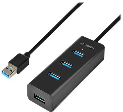 AXAGON HUE-S2BL 4x USB3.0 įkrovimo šakotuvas 1,2 m laidas, MicroUSB įkrovimas