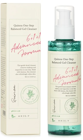 AXIS-Y Quinoa One-Step Balanced Gel Cleanser Gelinis veido prausiklis, 180 ml