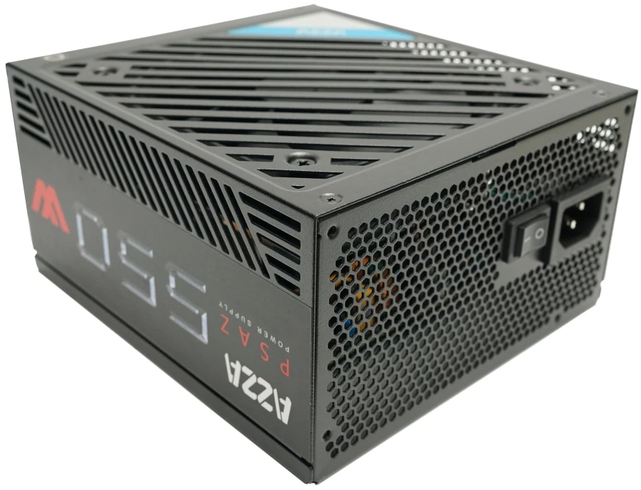 AZZA PSU 550W ATX 80+ bronzos sertifikatas, tylus 120 mm ventiliatorius, 1 x 20+4 kontaktų, 1 x 4+4 kontaktų 12V, 1 x 4 kontaktų diskelis, 2 x 4 kontaktų Molex, 5 x Sata, 2 x 6+2 kontaktų PCI-5, WPS