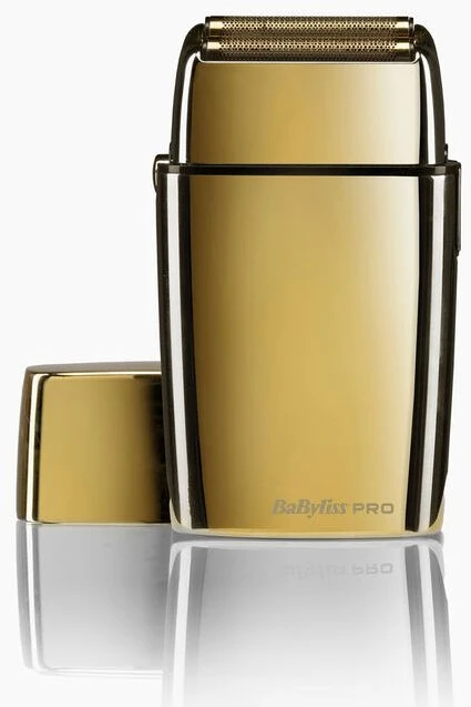 Barzdaskutė Bosch Mobili įkraunama plaukų skutimo mašinėlė BaByliss PRO Double Foil Metal Shaver Gold FXFS2GE, aukso spalvos