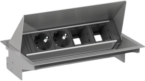 Bachmann BACHMANN CONEO SET 2x lizdas su įžeminimu 2x ABD, sidabrinis