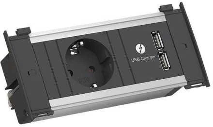 Bachmann KAPSA XS 1xCEE7/3 2xUSB Charger, 0,2m GST18
