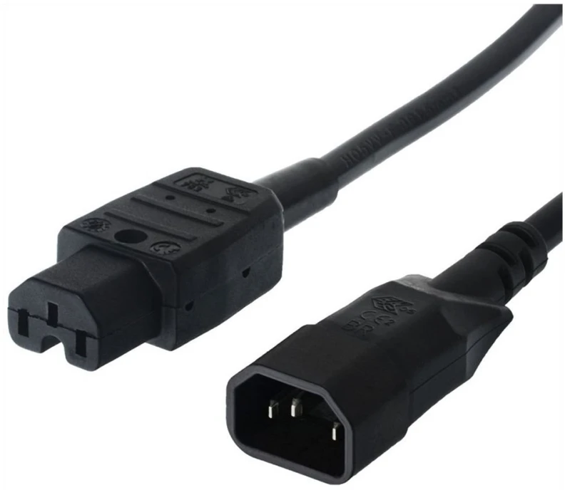 Bachmann maitinimo kabelis BACHMANN maitinimo kabelis, šalto įrenginio vyriška jungtis su karšto įrenginio moteriška jungtimi, IEC320 C14/C15, 1 m
