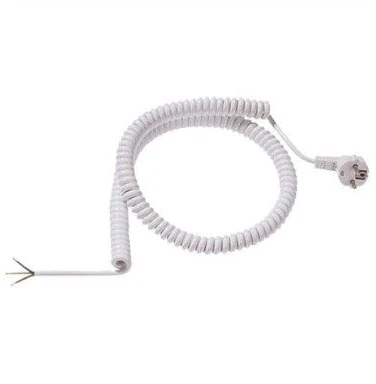 Bachmann Kabelis spiralny BACHMANN 1-4m balta, H05VV-F 3G1.5mm AEH/CEE7/7