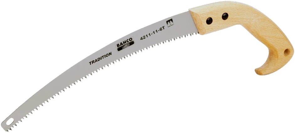 Bahco Genėjimo pūklas, profesionalus. Lenkta geležtė, tvirta, patogi rankena. Grūdinti dantys. Geležtės ilgis 360 mm.