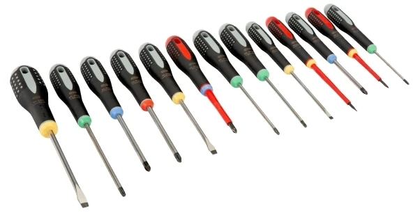 Bahco XXL Atsuktuvų rinkinys ERGO™ 13 vnt - SL2,5/3,5; PH1 1000V VDE; SL4,0/5,5/6,5; PH2; PZ1/2; T10/15/20/25