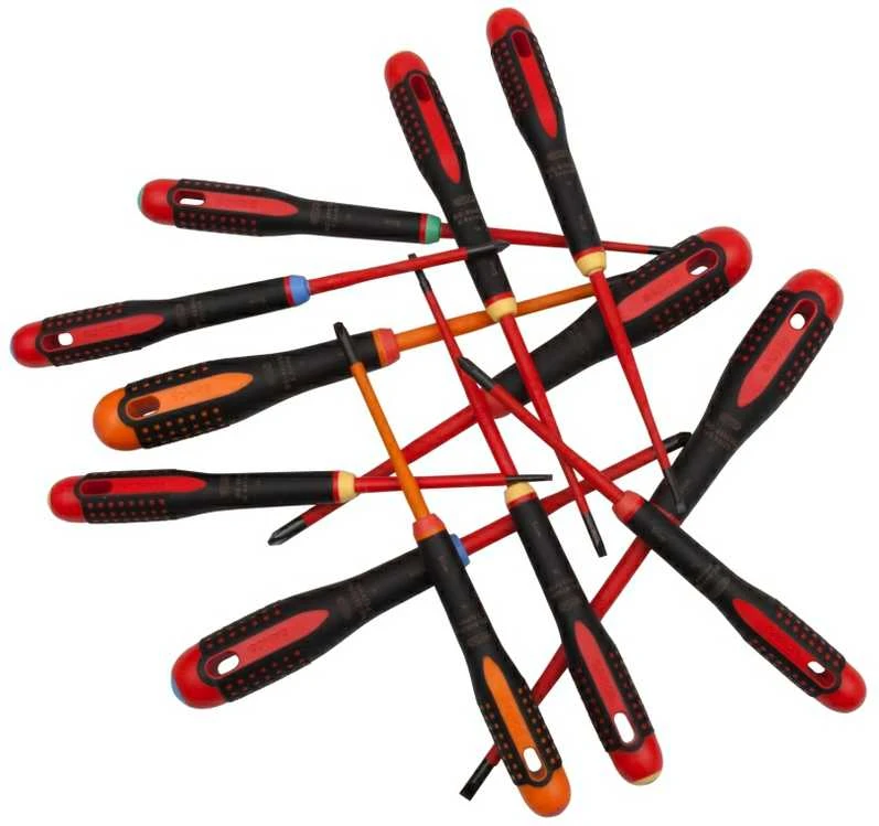 Bahco XXL Izoliuotų atsuktuvų rinkinys ERGO™ 12 vnt - PZ1/2; PH1/2; SL2,5/3,0/3,5/4,0/5,5; Combi PH1/SL5, PH2/SL6; T10 - 1000V VDE