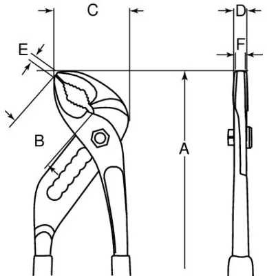 Bahco Slip joint pliers, Slip-joint pliers, 3.5 cm, 9.5 mm, PVC, Oranžinis, 240 mm