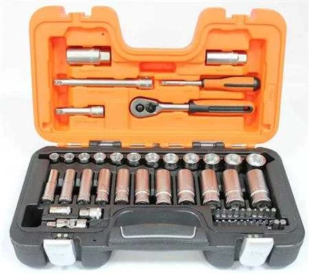 Bahco Galvučių ilgų ir trumpų rinkinys 10-22mm + bits PH,PZ,HEX,TORX 53vnt 3/8"