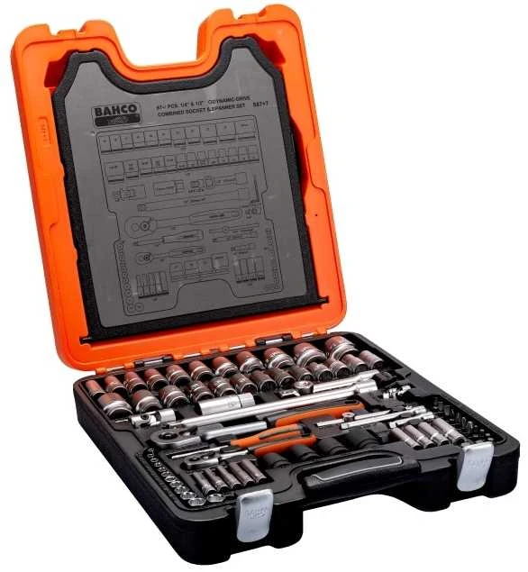 Bahco Galvučių, priedų ir raktų rinkinys 1/2" ir 1/4" 94 vnt