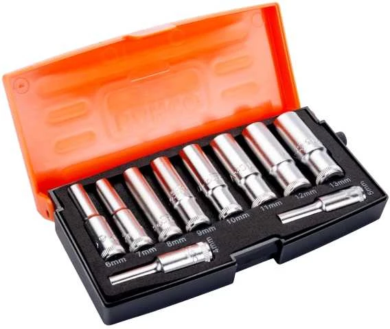 Bahco Gilių galvučių rinkinys 4-13mm 1/4" 10 vnt