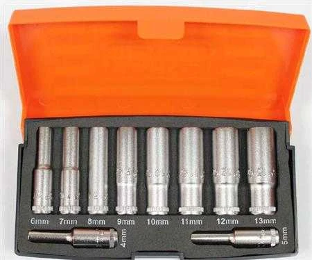 Bahco Gilių galvučių rinkinys 4-13mm 1/4" 10 vnt