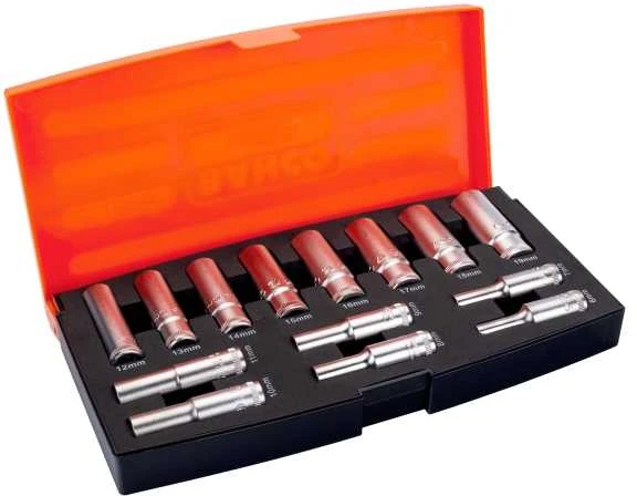 Bahco Galvučių dvylikakampių rinkinys 6-19mm 3/8" 14vnt