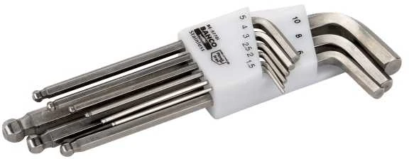 Bahco Inox ofsetinių ilgų apvalių ir šešiakampių raktų rinkinys 1,5-10mm 9 vnt