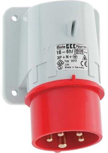 Bals Panelinis lizdas CEE 5P 16A 380V H6 84x84 L