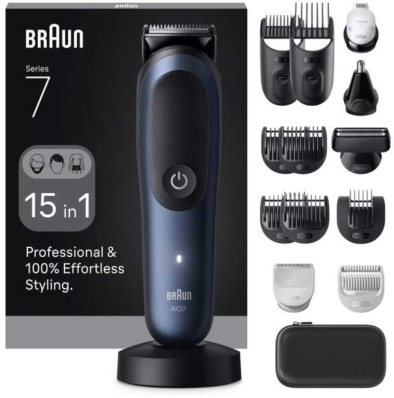 Barzdaskutė Braun „All-in-One Series 7“ daugiafunkcis kirptuvas, AIO7580, mėlynas