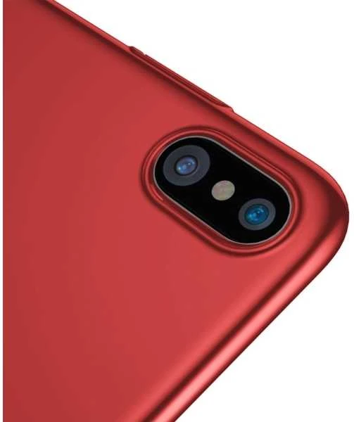 Baseus Dėklas iPhone X Baseus Thin Case itin plonas raudonas dangtelis