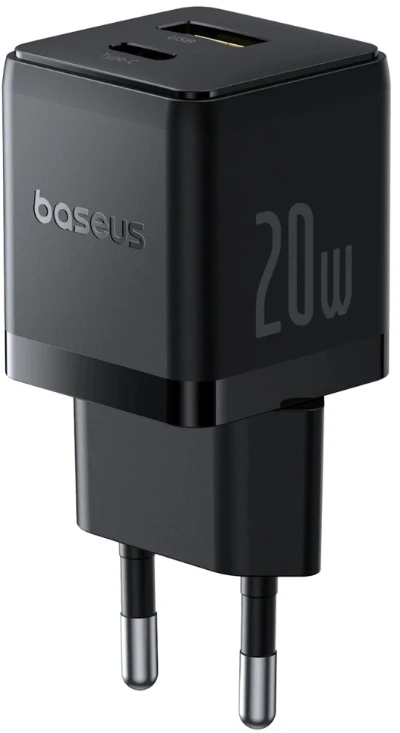 Baseus Palm 20 W dvigubas USB greitas įkroviklis juodas (P10111608113-00)