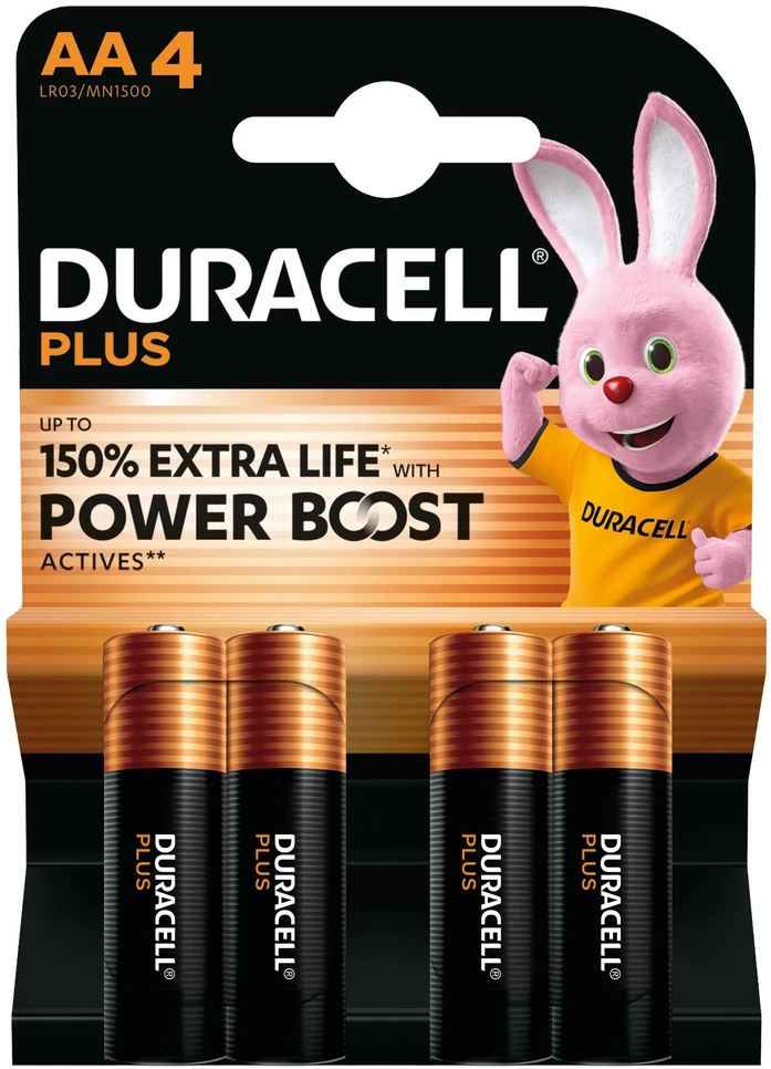 Baterijos, Duracell PLUS POWER, AA šarminės – 4 vnt./pak.