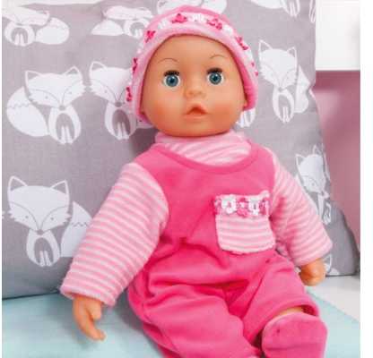 Bayer Design Bayer - Lėlė - Pirmieji žodžiai kūdikiui - Rožinė 38 cm (93825AA)
