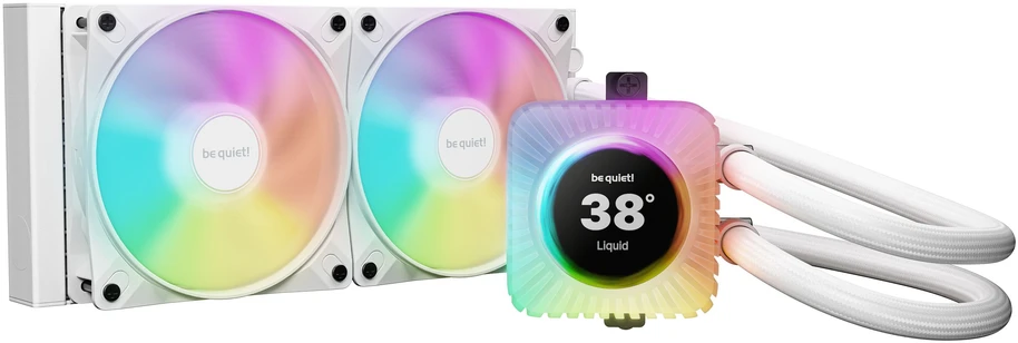 be quiet! Light Loop IO LCD 240 mm balta, viskas viename skysčio aušintuvas, 12 cm, 105,1 m³/h, balta